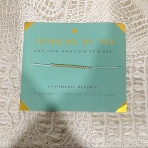 14k Gold Dipped Thinking Of You Sentiments Bracelet